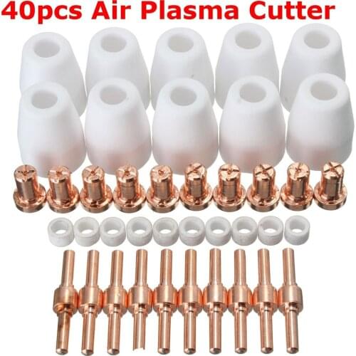 40Pcs Plasma Cutter Torch Electrode Accessory Tips For LG-40 PT-31 CUT40 CUT50 Kit Air Plasma Cutter Electrodes