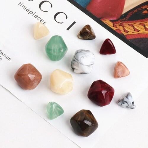 Ritoule DIY imitation Turquoise jade jewelry accessories resin solid triangle irregular geometry earbob material