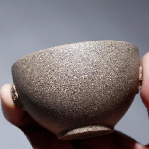 Full handmade tea cup boutique authentic yixing zisha kungfu cup original ore purple grit master cup for tea
