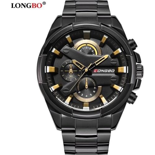 Longbo 2018 Fashion Military Men Wristwatch Luxury Casual Stainless Steel Band Sports Watches Dynamic Male Leisure Watch 80242