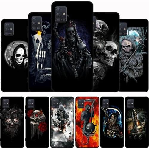 Grim Reaper Skull Skeleton Black Phone Case For Samsung M21 M31S M41 M51 M10 M20 M30S M40 A7 A8 A9 2018 A12 A80 A90 A81