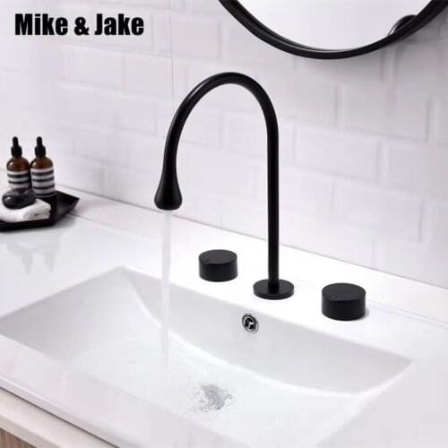 Black basin faucet deck mounted drop water style faucet matte black Tap Basin Mixer Hot And Cold shower room sink Faucet MJ0288B
