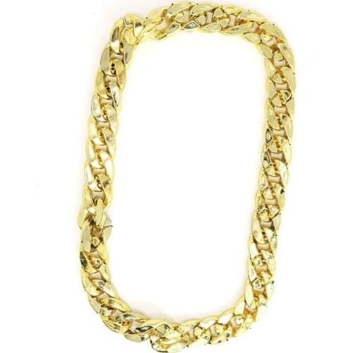 Disco gold necklace 90s hip hop fake gold dress necklace