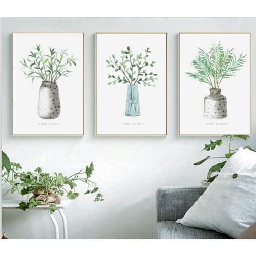 Plant Leaves Canvas Poster Abstract Wall Art Print Minimalist Painting Nordic Style Decoration Picture Modern Living Room Decor