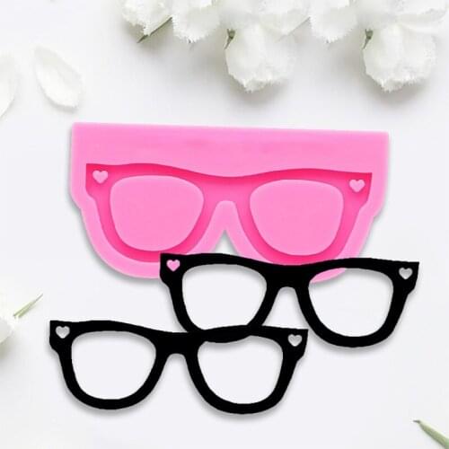 Keyring Pendant Casting Silicone Mould DIY Crafts Jewelry Making Tool Glossy Glasses Shape Keychain Epoxy Resin Mold