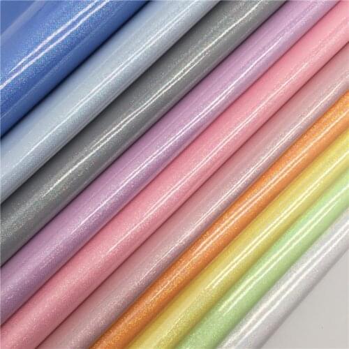 LEOsyntheticoDIY Pastel Colors Smooth Iridescent Glitter Synthetic Faux Leather Fabric For DIY Bows Earings 21X29CM R085