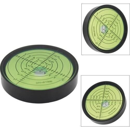 High Precision Metal Circular Level Bubble Spirit Level Bubble Green Diameter 60mm Height 12mm