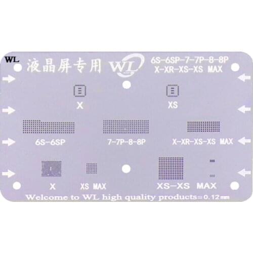 IC Chip Steel Net BGA Reballing Stencil Solder Template For iPhone XS 8 7 7P 6S 6P 5S 5C Motherboard Square Hole Positioning