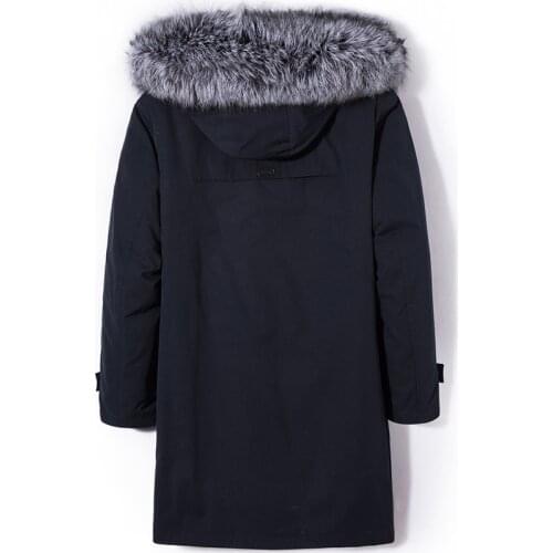 Real Fur Coat Winter Jacket Men Plus Size Real Rex Rabbit Fur Coat Fox Fur Collar Parka Jackets Warm Coat G1906 YY1039