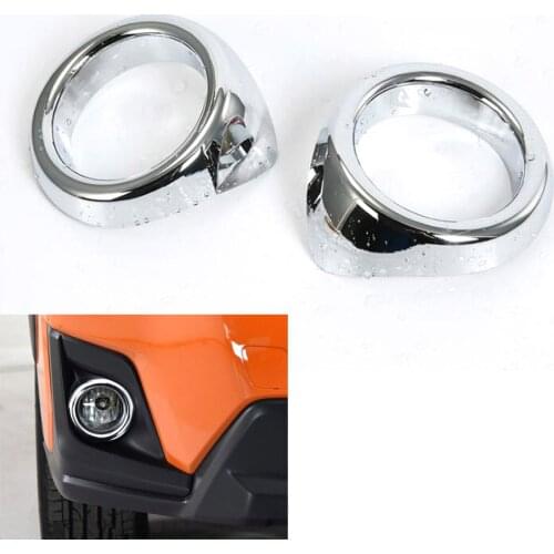 YAQUICKA 2Pcs/set Car Exterior Front Fog Light Lamp Ring Cover Trim Bezel Car-covers For Subaru XV 2018 Chromium Styling