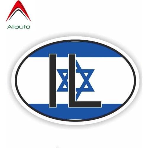 Aliauto Personality Israel Flag Country Code Motorcycle Sunscreen Car Sticker Waterproof Reflective Decoration Decal,13cm*9cm