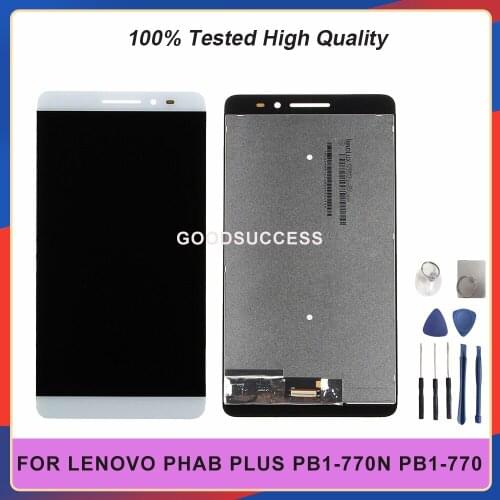 New For Lenovo Phab Plus PB1-770N 770M PB1-770 LCD Display Touch Screen Panel Glass Assembly Replacement Screen Free Tools
