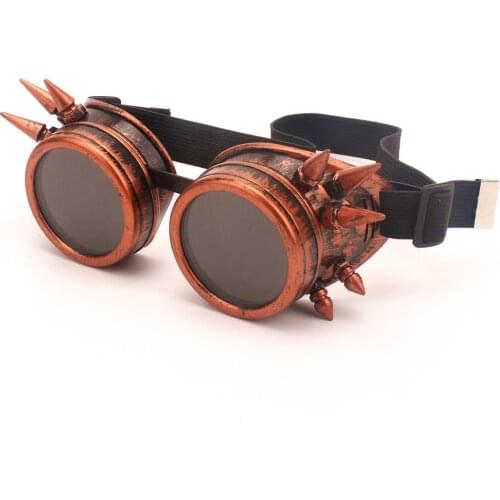 Fashion Men Women Welding Goggles Gothic Steampunk Cosplay Antique Spikes Vintage Glasses Eyewear Goggles Punk Rivet #7