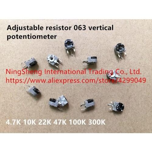 Original new 100% adjustable resistor 063 vertical potentiometer 4.7K 10K 22K 47K 100K 300K (SWITCH)