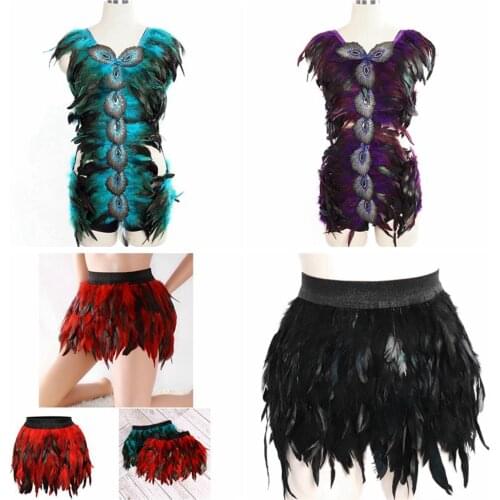 Feather Accessories Punk Leather Gothic Style Garters Harness For Women Belt Adjust Waist Size Suspender Costume Lingerie