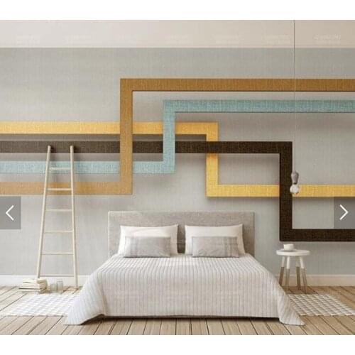 Custom papel de parede 3d, vintage cloth geometric line murals for living room bedroom sofa background wall decoration wallpaper