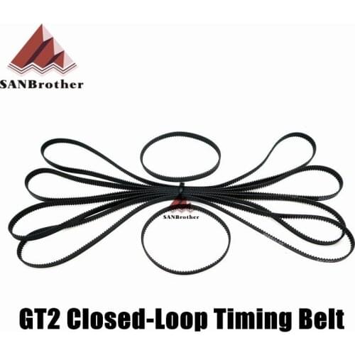 GT2 Closed Loop Timing Belt Rubber 2GT 6mm 3D Printers Parts 110 112 122 158 200 280 300 400 610 852 mm Synchronous Belts Part