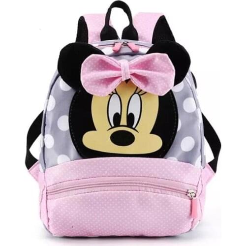 Disney Cartoon Backpack for Baby Boys Girls Minnie Mickey Children Kindergarten Schoolbag Kids Gift Mini Backpack Women