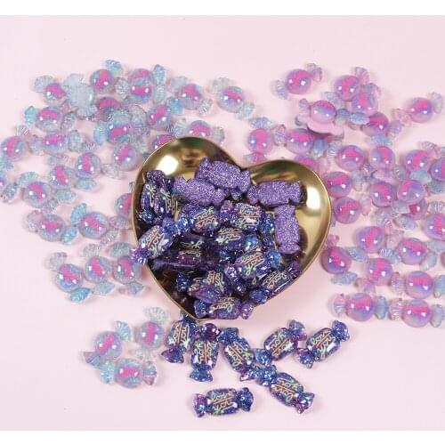 20Pcs Cute Resin Mini Candy Flat Back Cabochon Embellishments Accessories DIY Scrapbooking For Phone Wedding Hairpin Home Decor