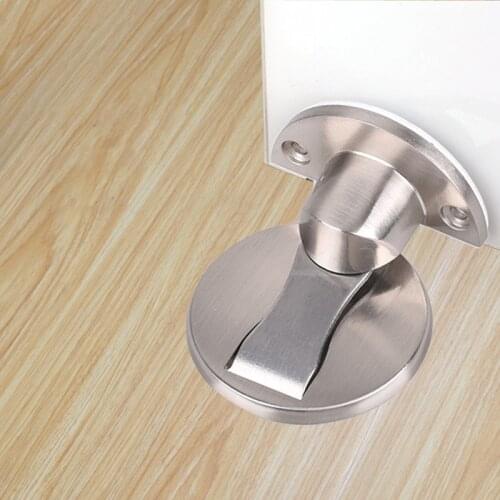 304 Stainless Steel Hidden Magnetic Door Stopper Floor Give awayWith Nail-Free Sticker And Screw,Door Suction Furniture Hardware