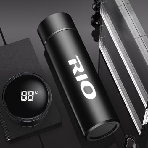 500ML Stainless Steel Thermos Bottle Cup Temperature Display Vacuum Flasks For KIA RIO K2 K3 2 3 2010-2017 Auto Accessories