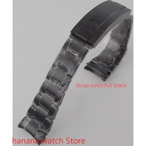 20mm BLIGER High Quality Stainless Steel Watch Bracelet Band Deployment Clasp Fit 40mm Watchband black