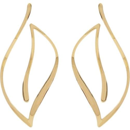 Retro Metal Hollow Out Cuba Chain Earrings For Fashion Women Accessories 2021 Geometric Gold Leaves Earings Brincos Jewelry
