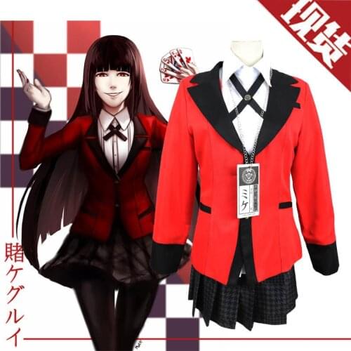 S-XL Full Set JP Anime Kakegurui Halloween Jabami Yumeko anime black friday Cosplay Costume school girl uniform