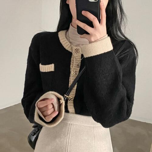 Alien Kitty 2021 Spring Retro Women O-Neck Sweaters Chic Knitted Female Loose Solid Elegant Cardigans Office Lady Casual Tops
