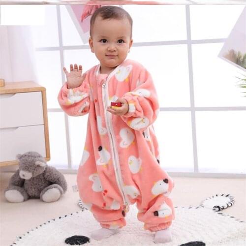 Winter Legs Autumn Winter Spring Baby Sleeping Bag Thick Warm Flannel Childrens Anti-kick Sleeping Bag Home Entertainment Wear