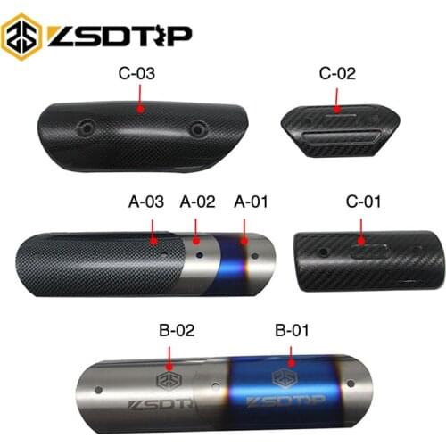 ZSDTRP Motorcycle Exhaust Carbon Protector Heat Shield Anti-Scalding Cover Connect For CBR300 Z250 Z750 Exhaust Muffler Cover