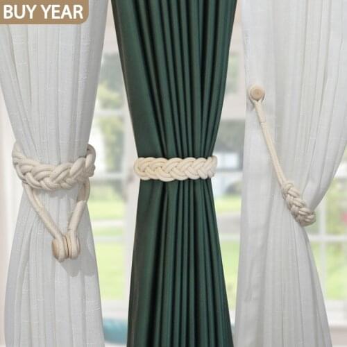 1pc Handwork Woven Cotton Magnet Curtain Tieback Buckle Curtain Holder Drapery Home Decoration Creative Decorative Room