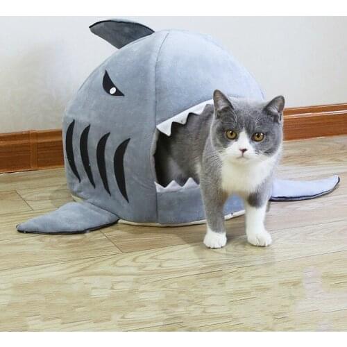 1PC shark dog bed cat bed and house pet sleeping sofa bed small medium pet bed kitten indoor house kennel washable pad WF813253