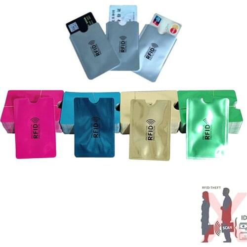 10PCS/lot Anti Rfid Blocking Reader Lock Bank Card Holder ID Bank Card Case Rfid Protection Metal Credit Card Holder