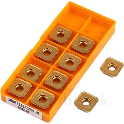 10pcs SEMT13T3AGSN-JM US735 SEMT13T3AGSN-JM UE6020 SEMT13T3AGSN-JM VP15TF Carbide Inserts CNC Tools Milling Cutter Cutting Blade