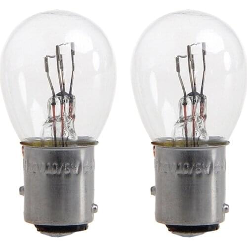 2Pcs Car Light Durable High Power Low Consumption 1157 BA15D Auto Stop Brake Bulb Indicator Lamp 21W DC12V White/Amber#289598
