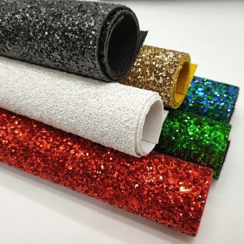 20*33cm A4 sheet chunky girl Christmas Shiny Glitter Fabric Leather For Earring Bows 1184