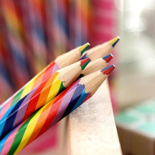 4Pcs/set Lovely Multicolor for Writing Creative Student Supply w17 Writing Drawing Pencil