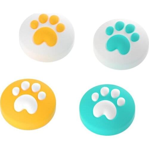 4pcs Cute Cat Paw Claw Thumb Stick Grip Cap Joystick Cover For Nintend Switch Lite NS Joy-Con Controller Gamepad Thumbstick Case