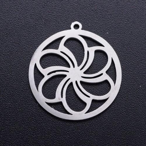 5pcs/lot Flower Dreamcatcher Stainless Steel DIY Charms Wholesale Charm for Bracelet Making Never Rust