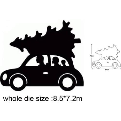 Car Pulling Christmas Tree Metal Cutting Dies 2020 New Stencil dies DIY Scrapbooking dies Embossing Paper Card Making Craft dies