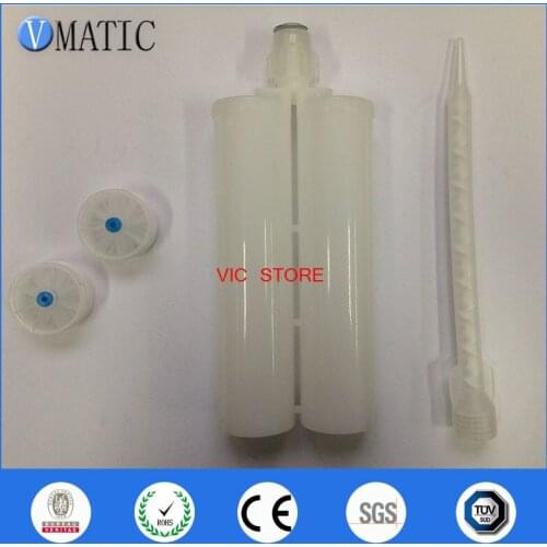 Free Shipping 400ml/cc Two Component Plastic Cartridge 1:1 With Static Mixer