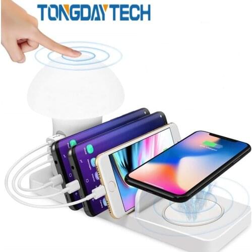 Tongdaytech Usb Qi Fast Wireless Charger For Iphone X XR 8 11 Pro Max Quick Charge 3.0 Dock Station Carregador For Samsung S10