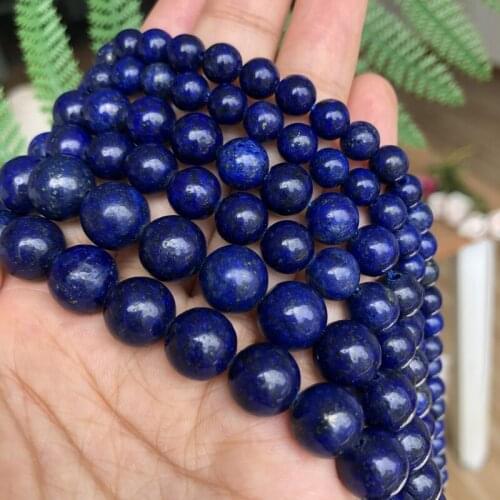4 6 8 10 12mm Natural Blue Lapis Lazuli Beads Round Loose Stone Beads for Jewelry Making DIY Earrings Bracelet Necklace 15 inch