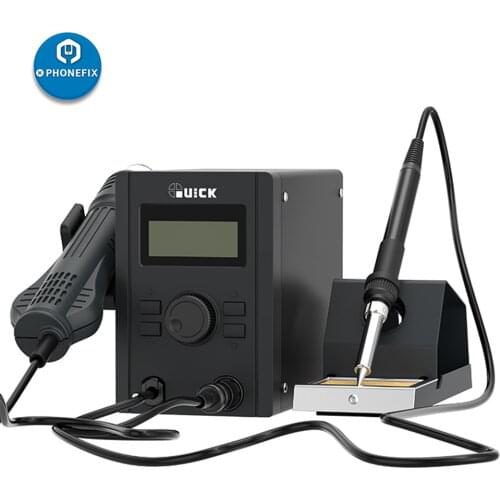 QUICK 715 2 IN 1 Soldering Iron Heat Gun Welding Rework Soldering Station SMD BGA Rework LCD Digital Hot Air Gun Welding Repair