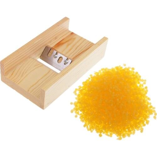 Wooden Soap Beveler Planer Blade Soap Candle Loaf Mold Cutter Trimmer with 100g Yellow Bee Wax Pellets for Handmade Soap Crafts