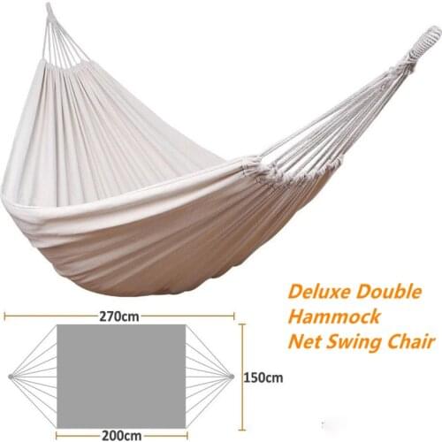 Double Hammock Boho Style Outdoor Camping Canvas Hammock Hanging Swing Bed Net Chair for Patio Travel Hiking Dropshipping