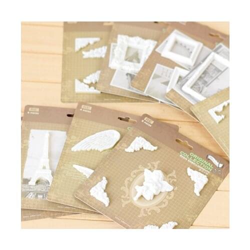 European Mini Fake Plaster Relief Sculpture vintage resin carving Emboss decorative scrapbooking accessories