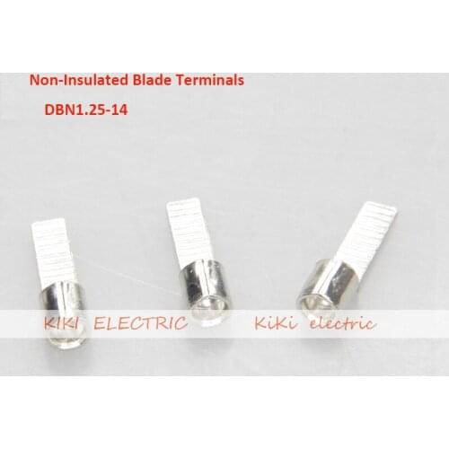 DBN1.25-14 Non- Insulated Blade Terminal / cold terminal for 0.5-1.5mm2 cable 1000pcs/bag Chip - Shaped Naked Terminal