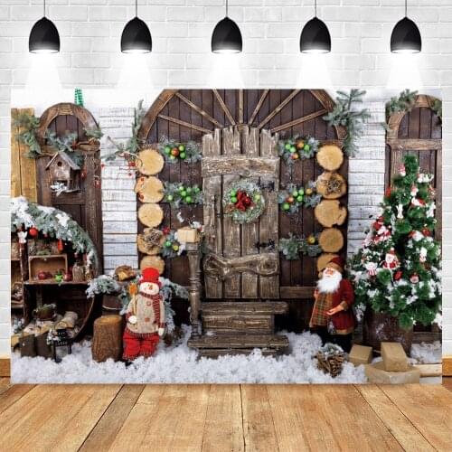 Yeele Merry Christmas Backdrop Photocall Snow House Toy Baby Shower Party Decor Photography Photographic Background Photo Studio